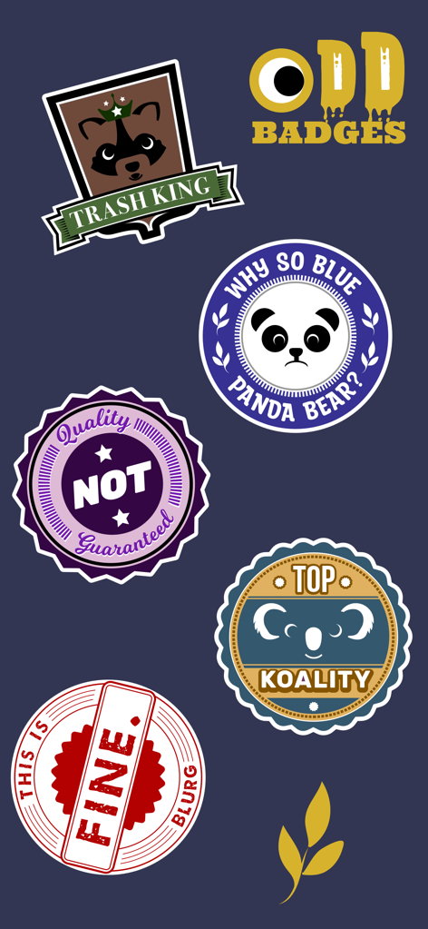 Odd badges sticker pack illustration